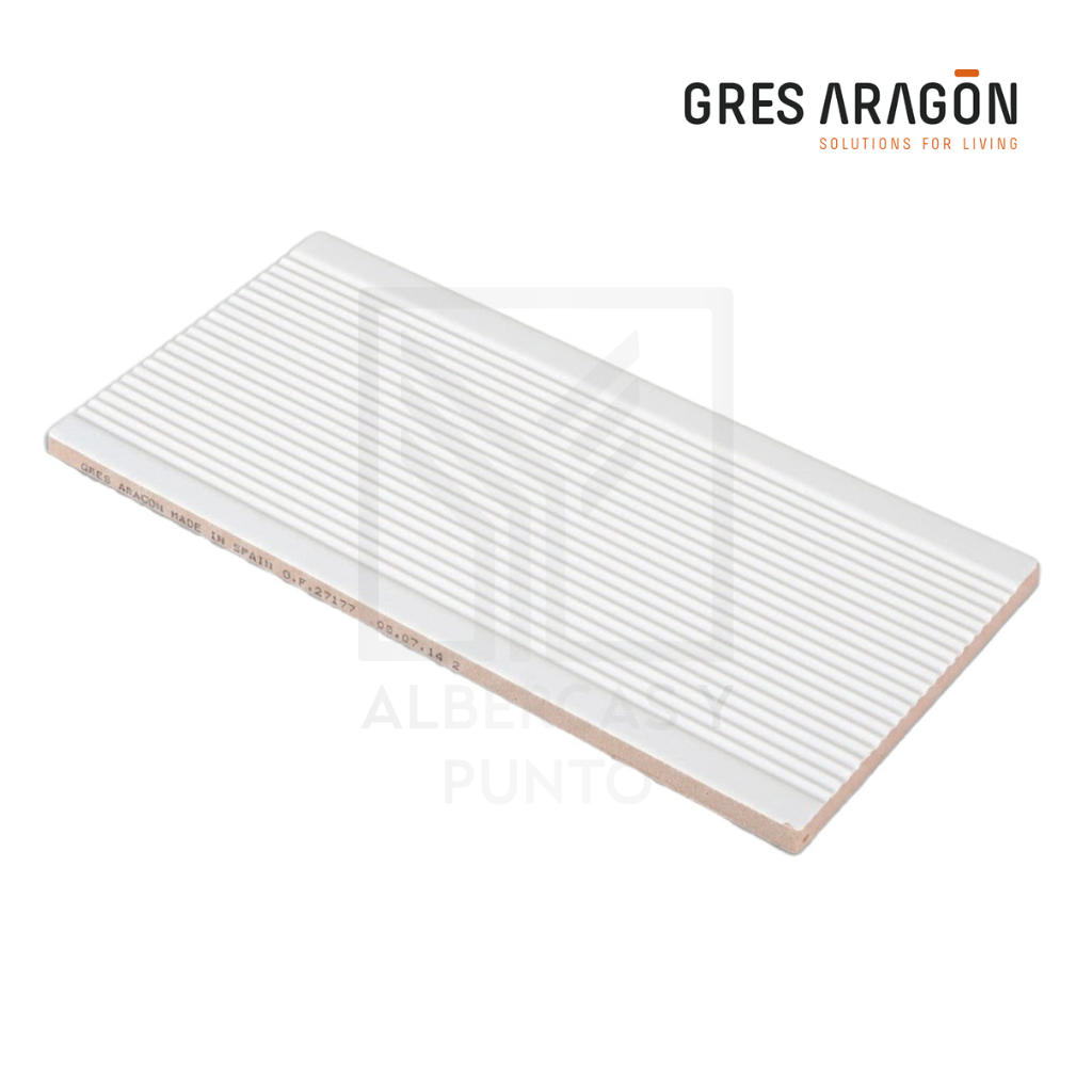 Gres de Aragón: Azulejo Astriado Blanco
