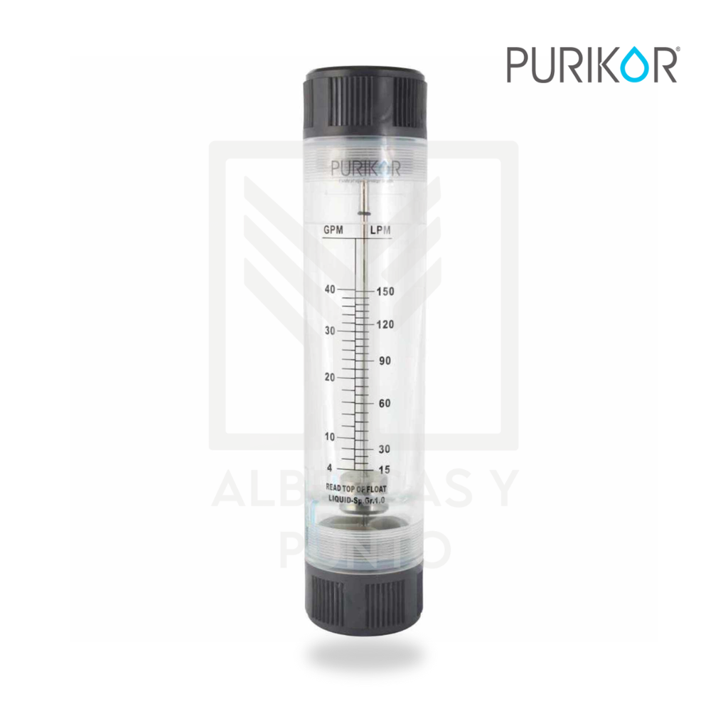 Medidor de flujo 4 - 40 gpm Conexión 1.5" Redondo