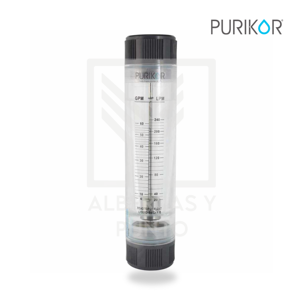 Medidor de flujo 6 - 60 gpm Conexión 1.5" Redondo