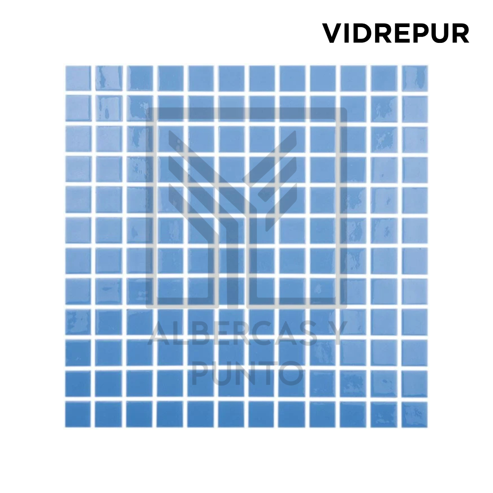 Vidrepur: Mosaico Azul Celeste de 2.5x2.5