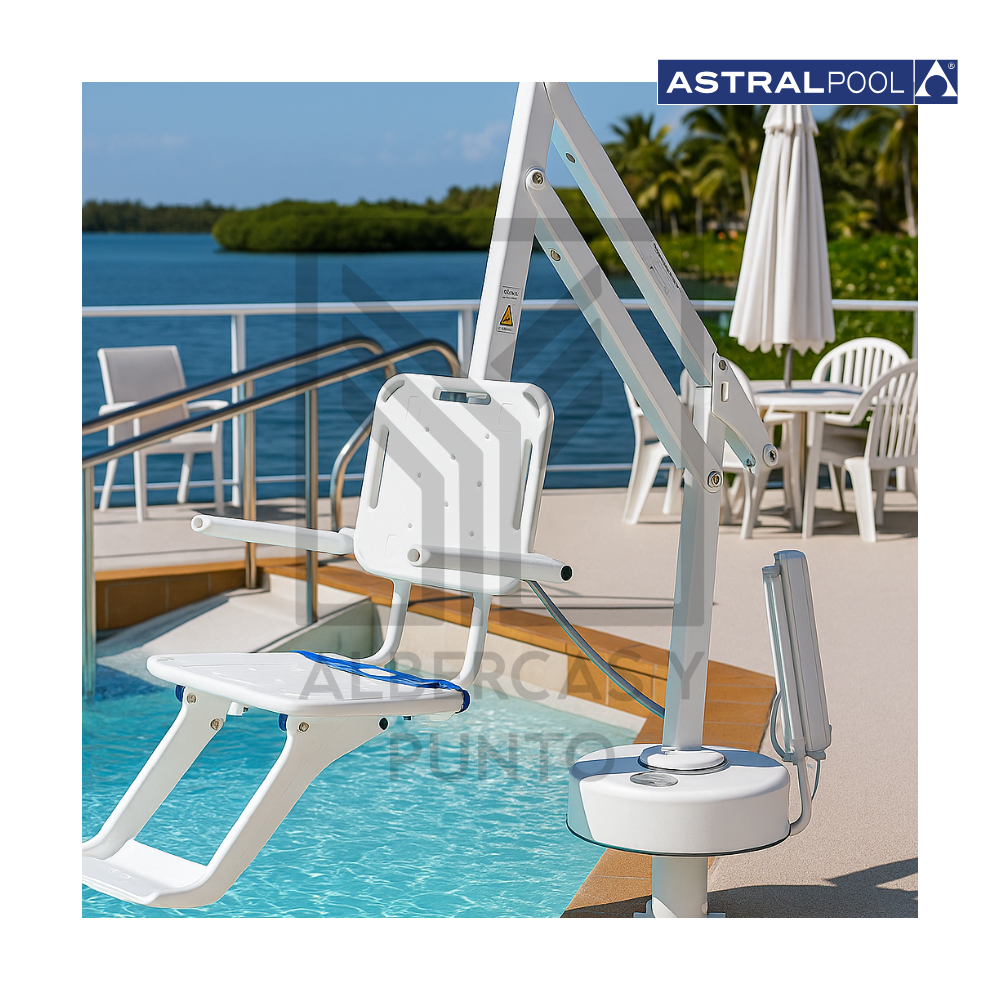 Elevador Splash para Piscinas – Silla para Acceso Seguro de Personas con Discapacidad