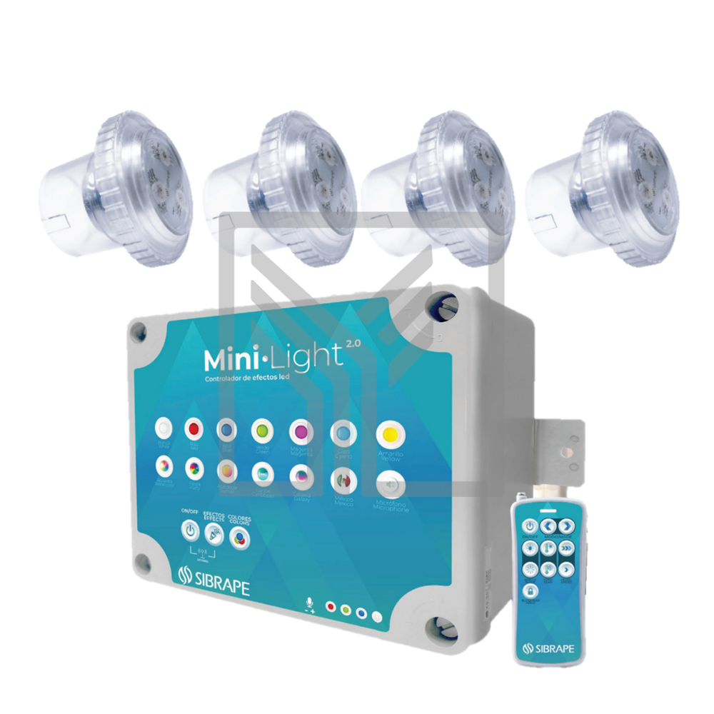 SIBRAPE: Kit 4 Reflectores Minilight de 6W con Efectos LED