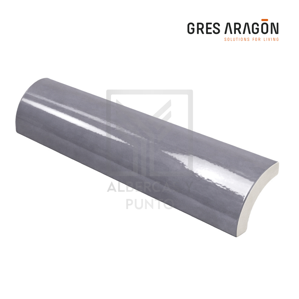 Gres de Aragón: Pieza Redondeada para Borde Gris