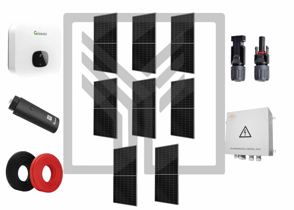Kit de Generación Eléctrica con 8 Paneles Solares