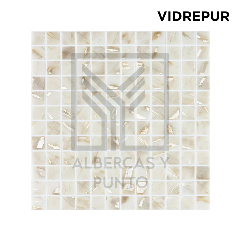 Vidrepur: Mosaico Marfil de 2.5x2.5