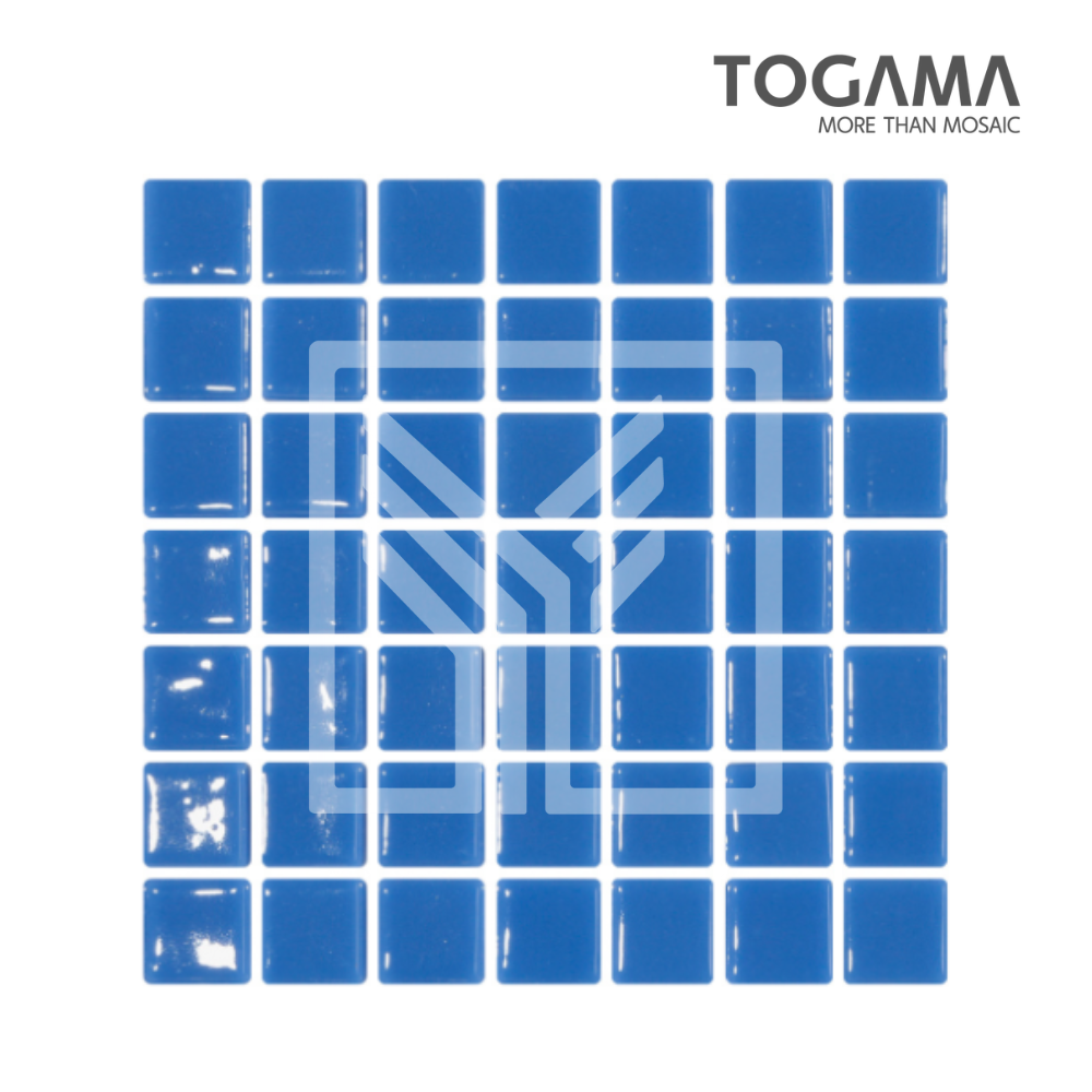 TOGAMA: Mosaico Azul Medio Liso de 2.5 × 2.5