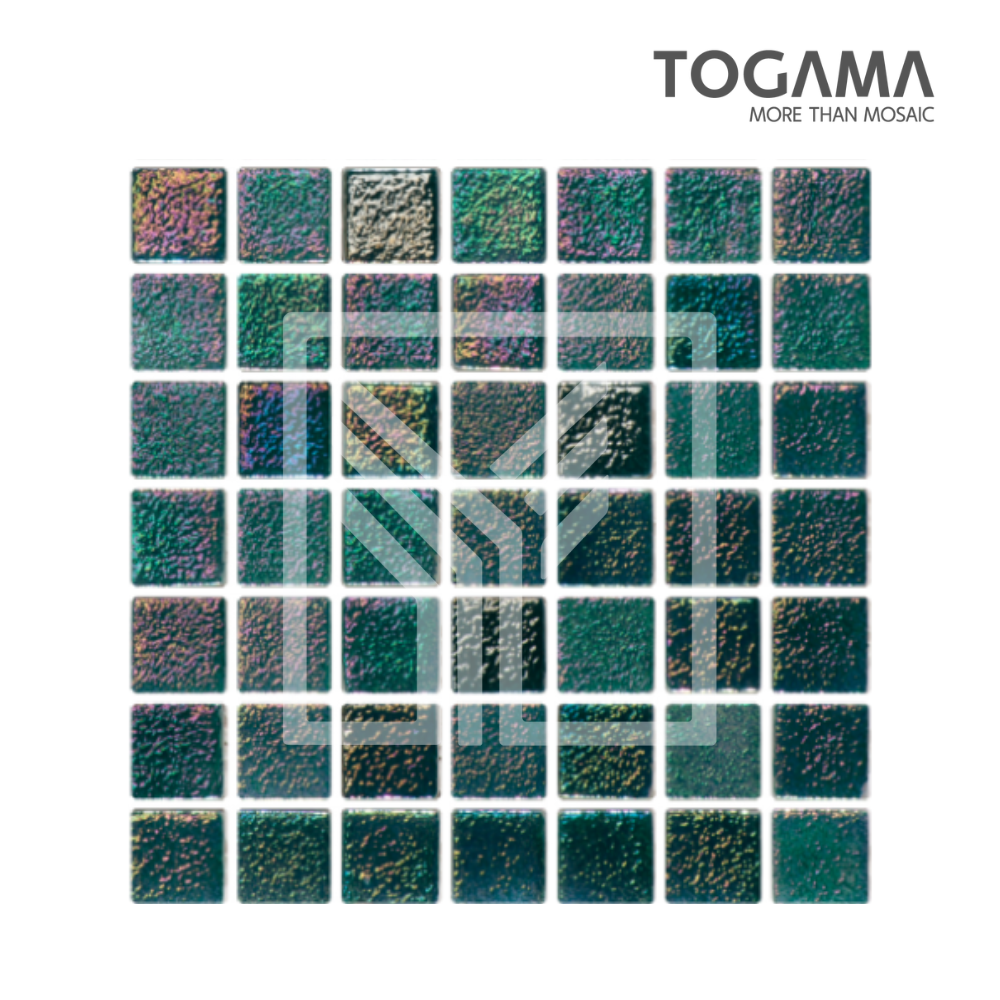 TOGAMA: Mosaico Tornasol Azul Verde de 2.5 × 2.5