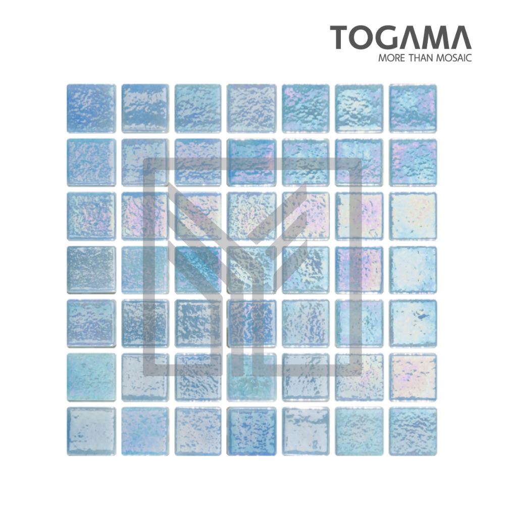 TOGAMA: Mosaico Tornasol Azul Claro de 2.5 × 2.5