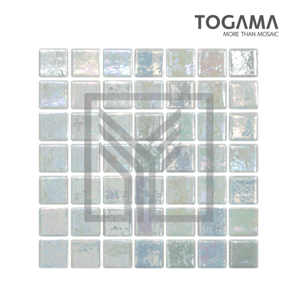 TOGAMA: Mosaico Tornasol Blanco de 2.5 × 2.5