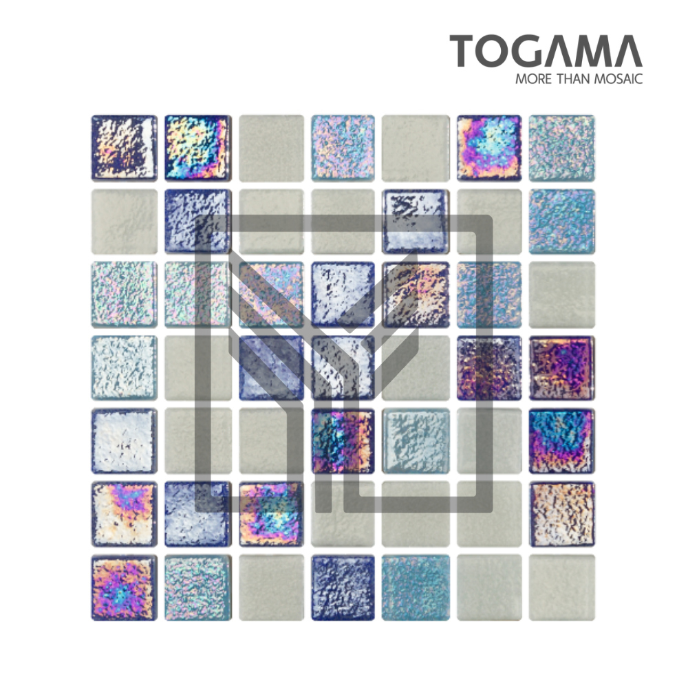 TOGAMA: Mosaico Tornasol Mezcla Azul Artic de 2.5 × 2.5