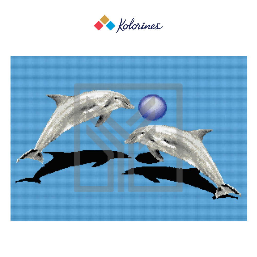 KOLORINES: Mosaico Vítreo Delfines Jugando Pelota